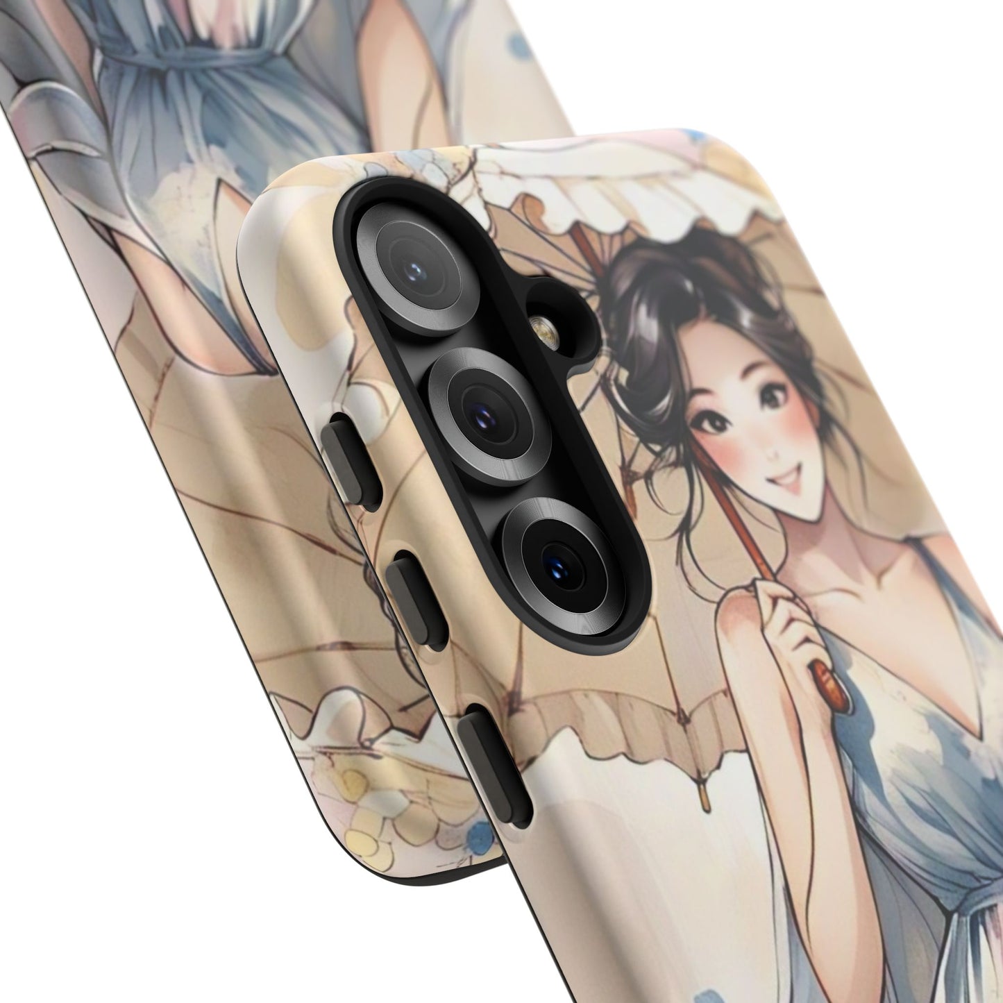 Elegant Floral Phone Case with Umbrella Design