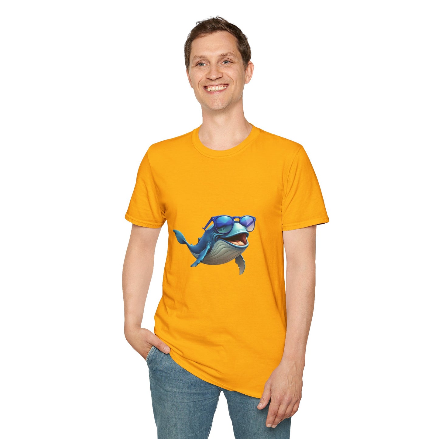 Cool Sunglasses Whale Unisex Softstyle T-Shirt