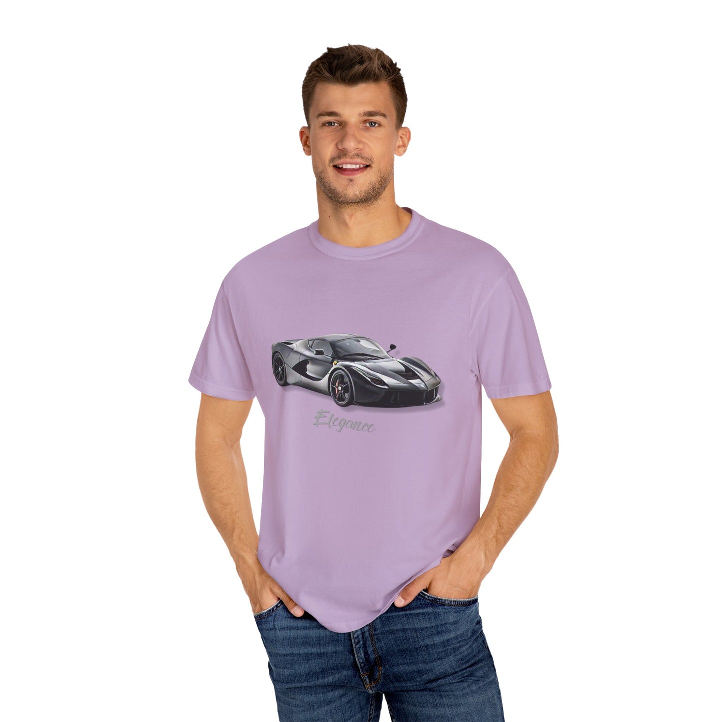 Elegant Car Graphic Unisex Garment-Dyed T-Shirt