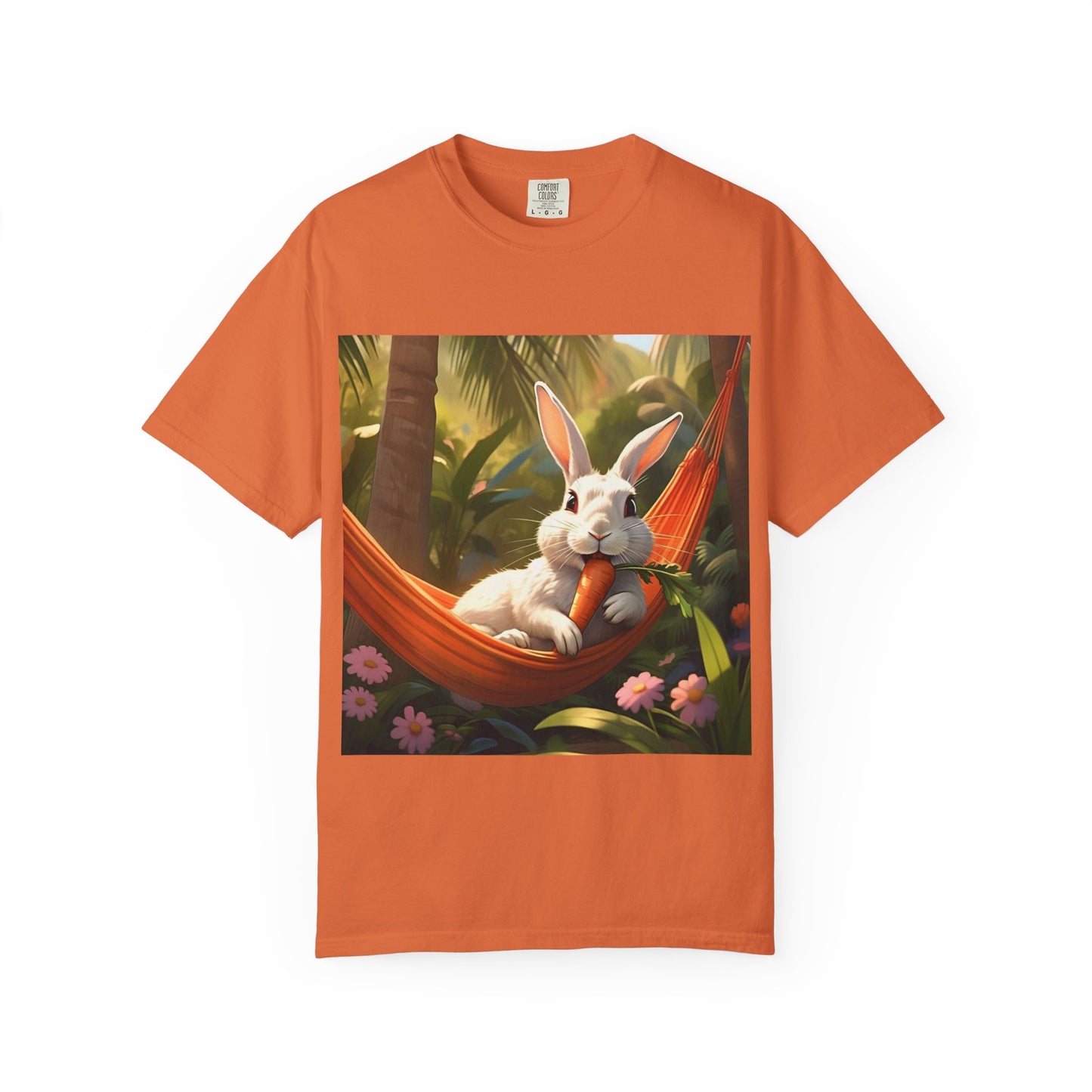 Relaxing Bunny T-Shirt - Unisex Garment-Dyed Tee for Nature Lovers