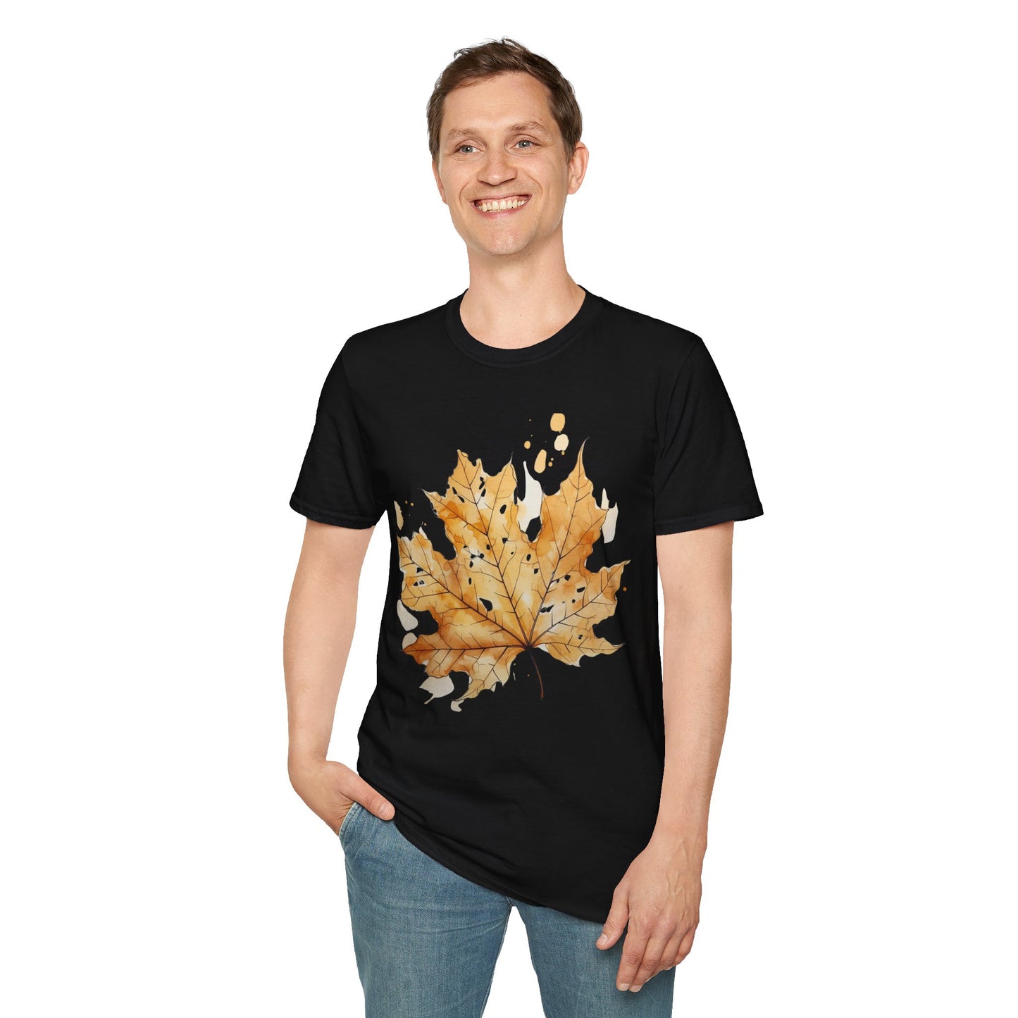 Autumn Leaf Unisex Softstyle T-Shirt - Cozy Fall Vibe Tee