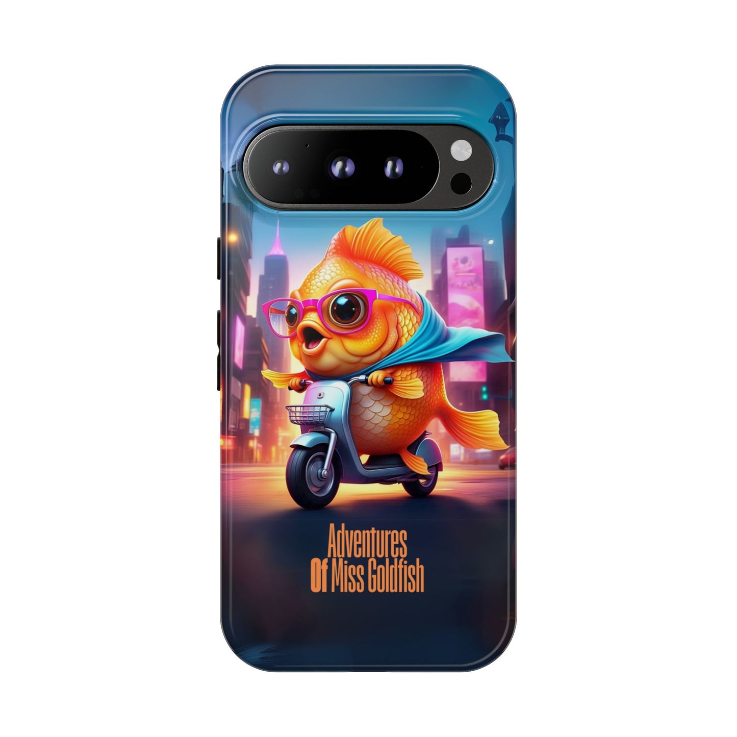 Adventures of Miss Goldfish Phone Case - Fun & Colorful Tough Cover for Fish Lovers