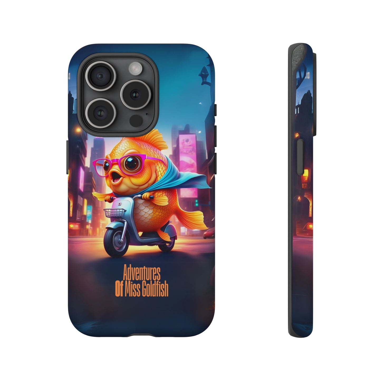 Adventures of Miss Goldfish Phone Case - Fun & Colorful Tough Cover for Fish Lovers