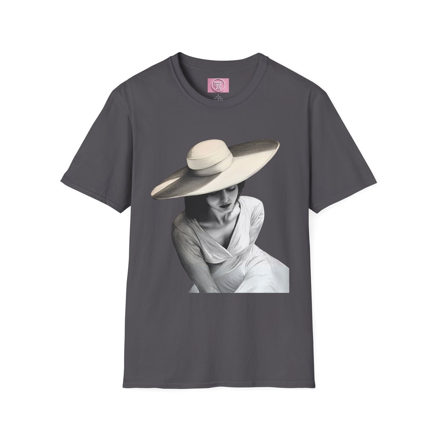 Artistic Women's  Softstyle T-Shirt - Charcoal art Design