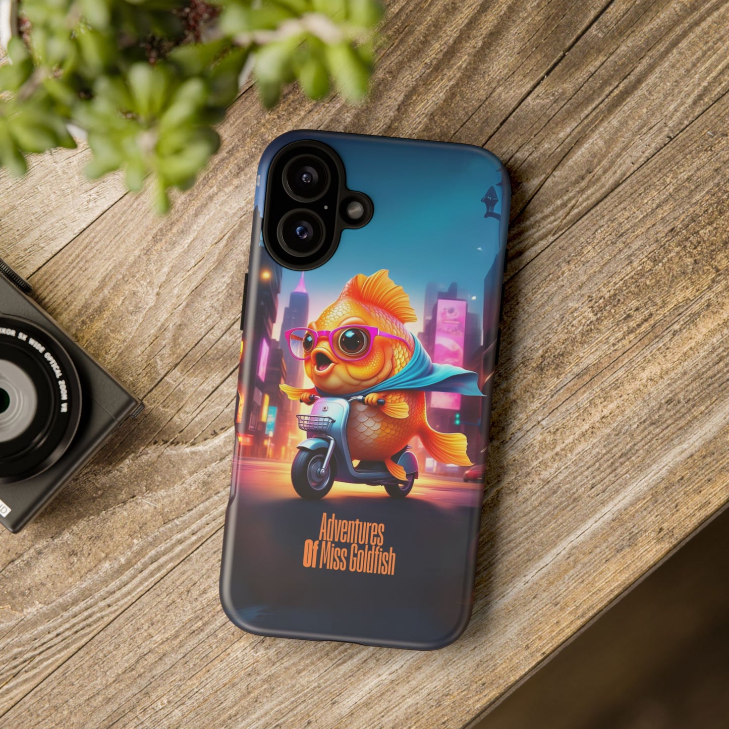 Adventures of Miss Goldfish Phone Case - Fun & Colorful Tough Cover for Fish Lovers