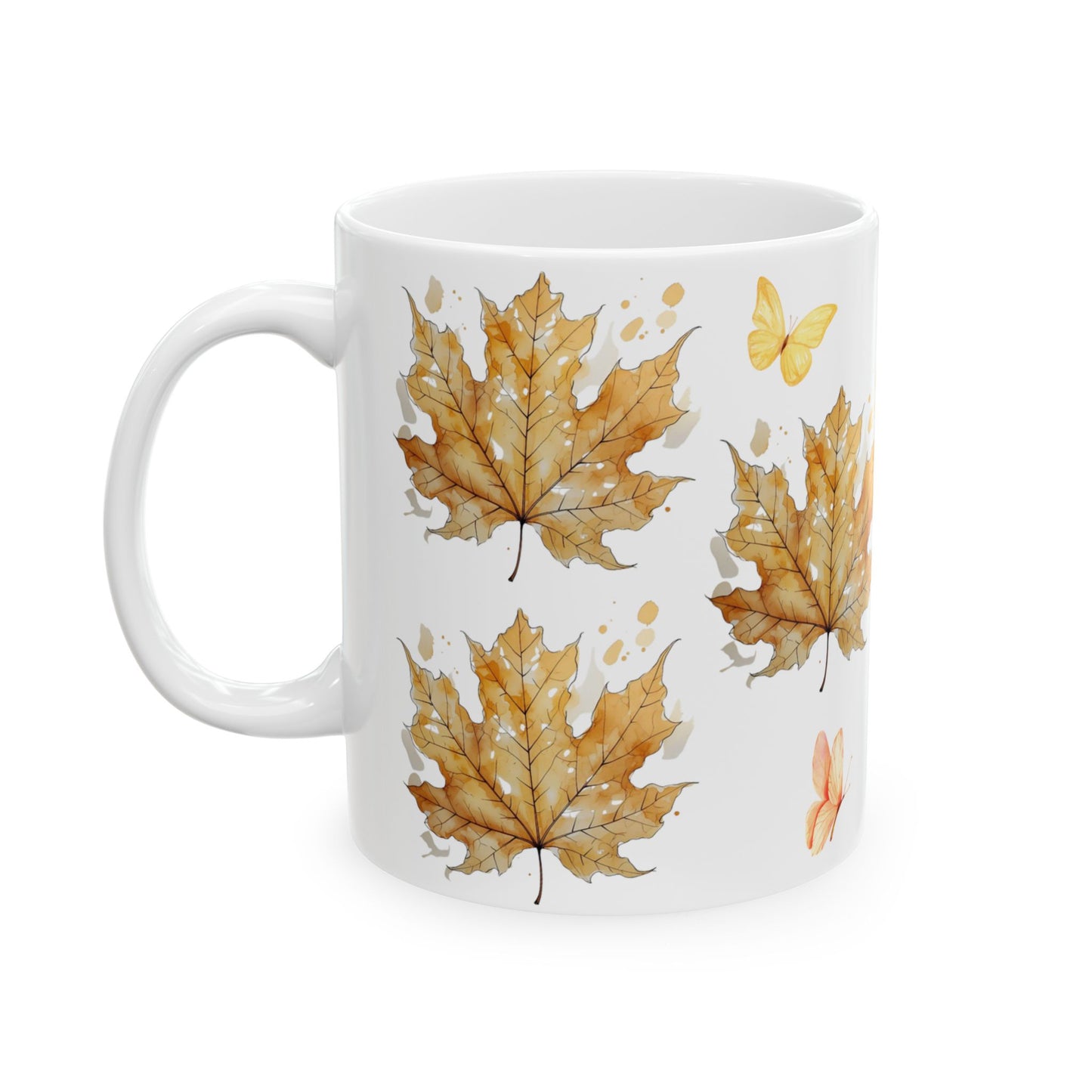 Autumn Leaves Ceramic Mug - Fall Coffee Tea Cup