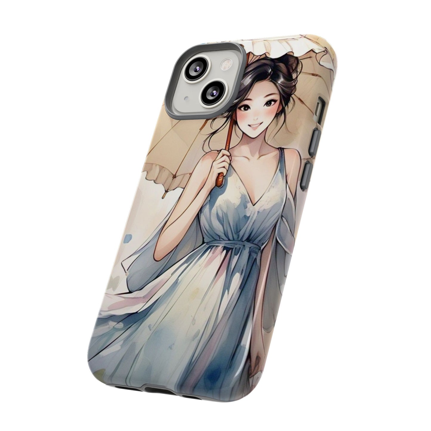 Elegant Floral Phone Case with Umbrella Design