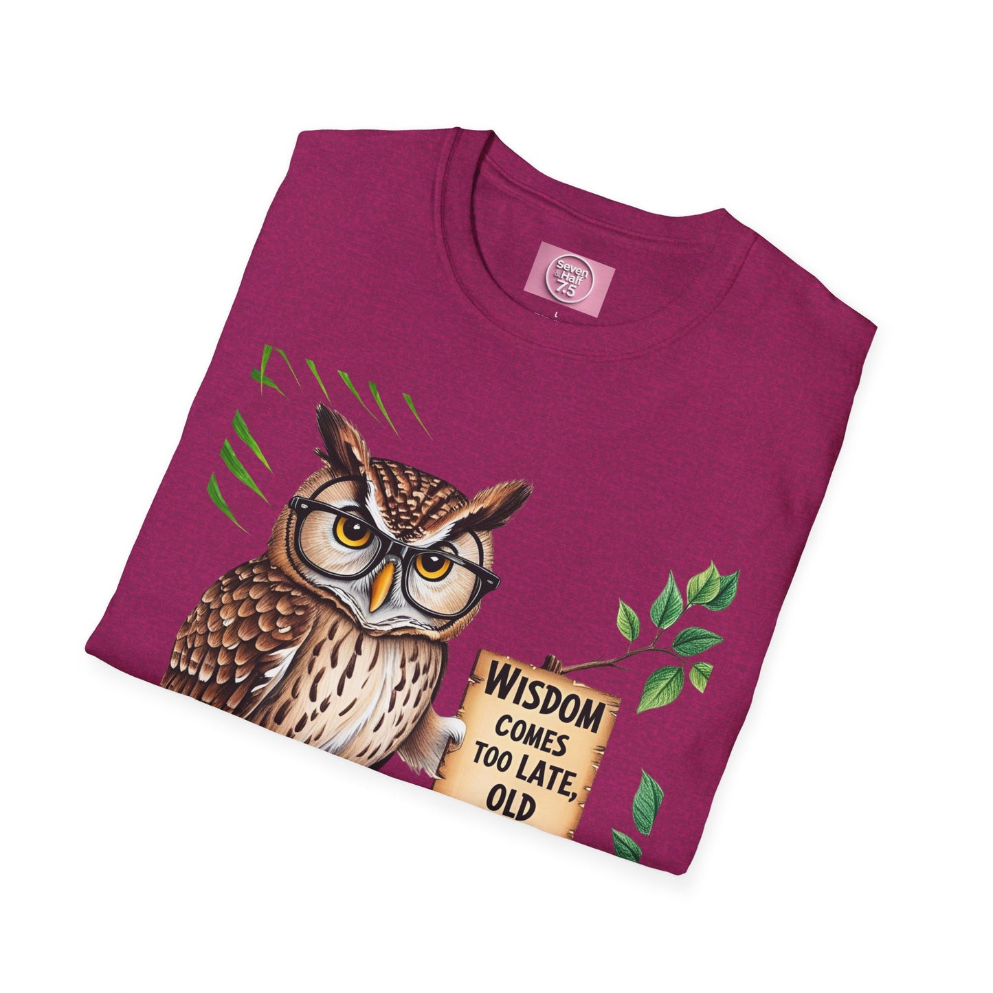 Wisdom Owl Unisex Softstyle T-Shirt - Inspirational Nature Tee