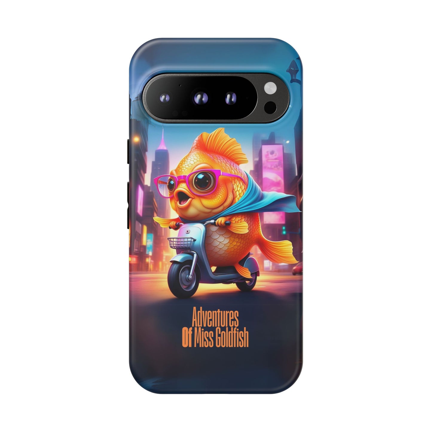 Adventures of Miss Goldfish Phone Case - Fun & Colorful Tough Cover for Fish Lovers