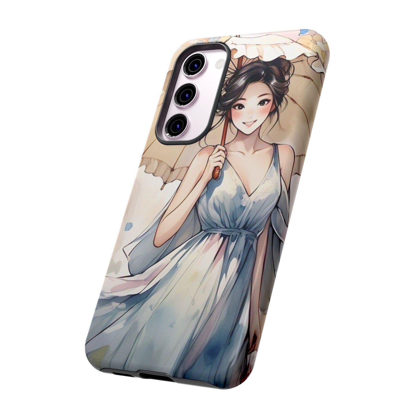 Elegant Floral Phone Case with Umbrella Design
