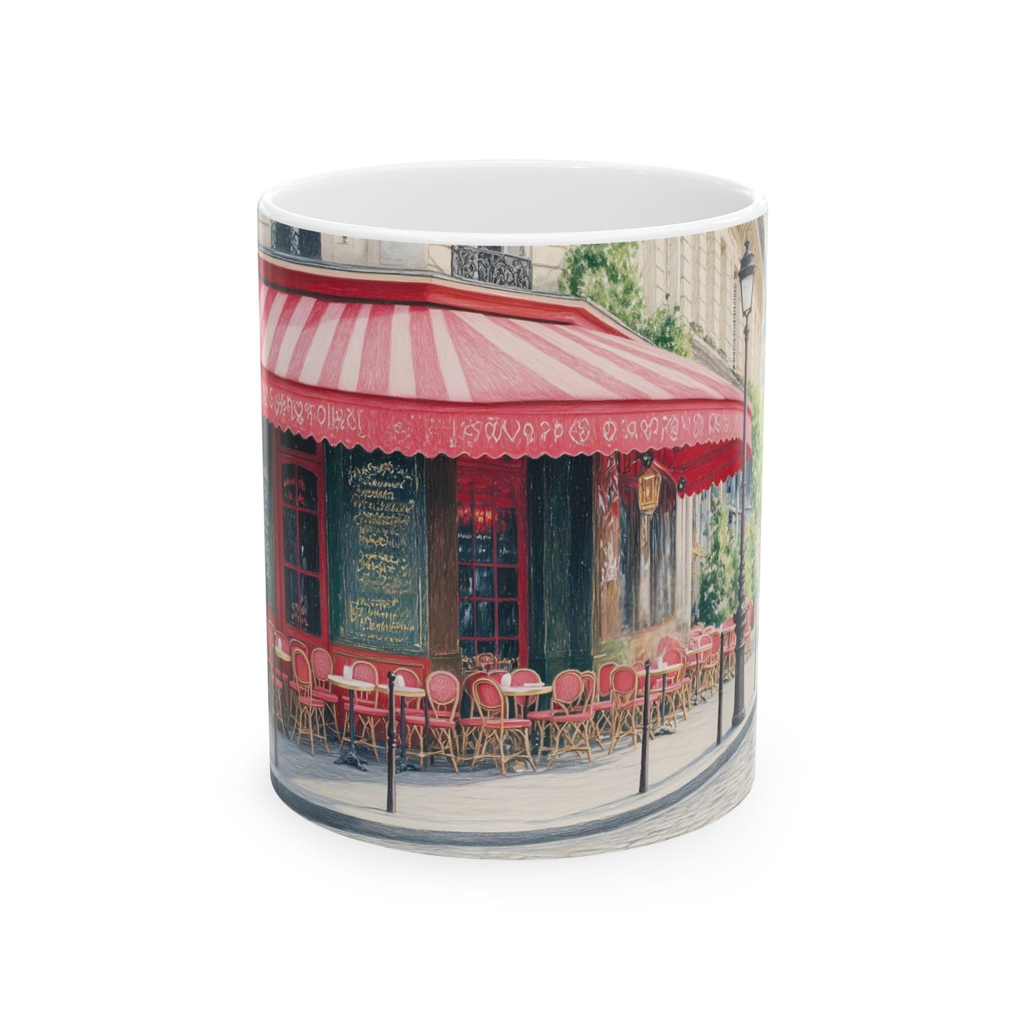 Charming Parisian Cafe Ceramic Mug - Perfect for Coffee Lovers & Gift Giving