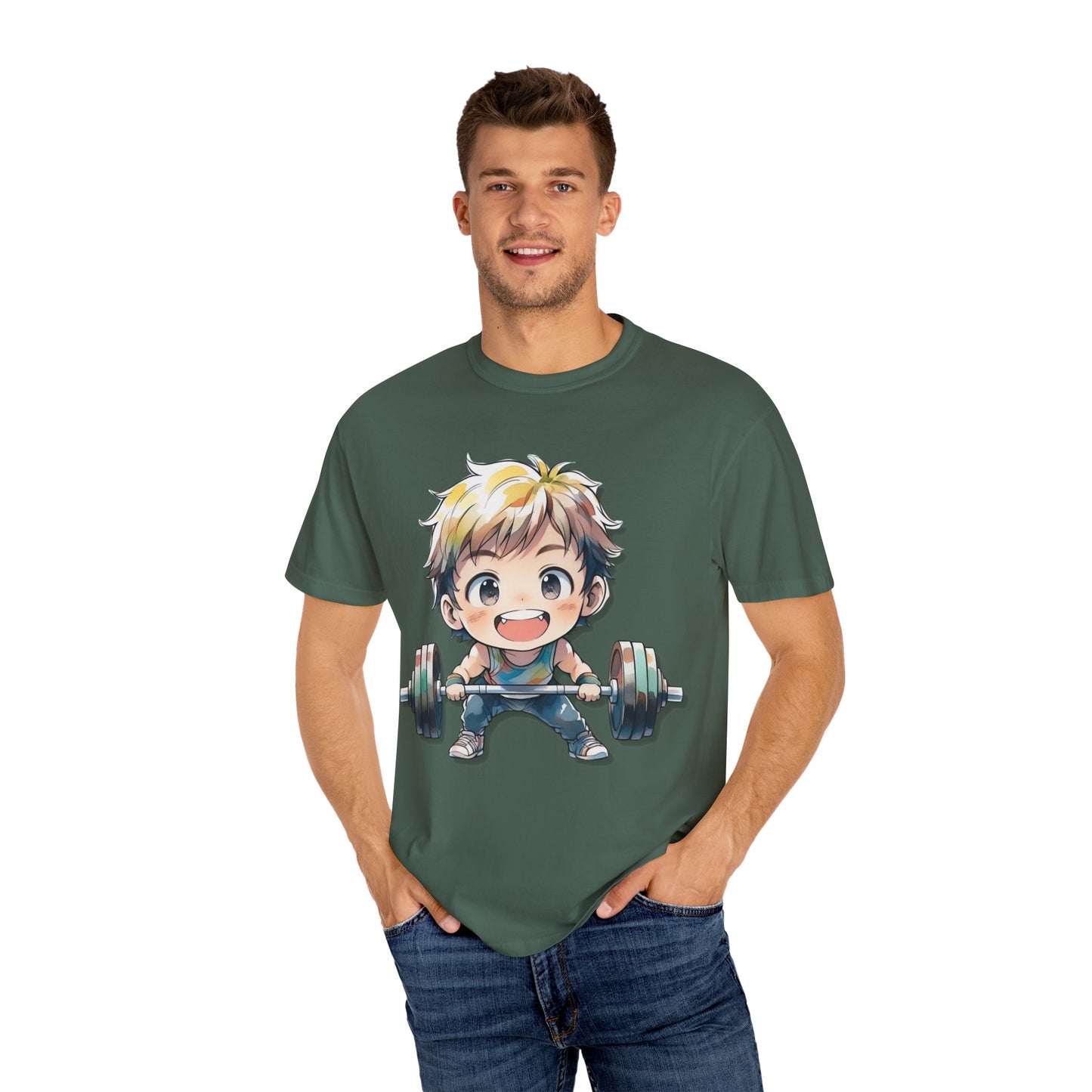 Cute Cartoon Weightlifter Unisex T-shirt - Perfect for Fitness Lovers