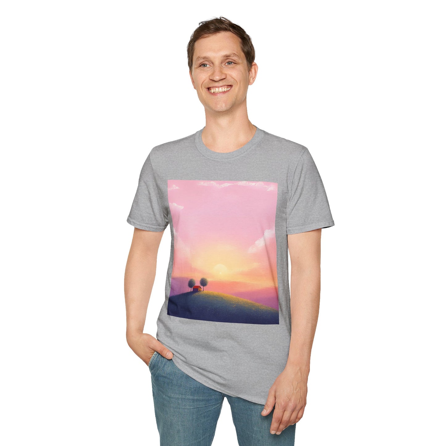 Serene Sunset Unisex Softstyle T-Shirt - Perfect for Nature Lovers