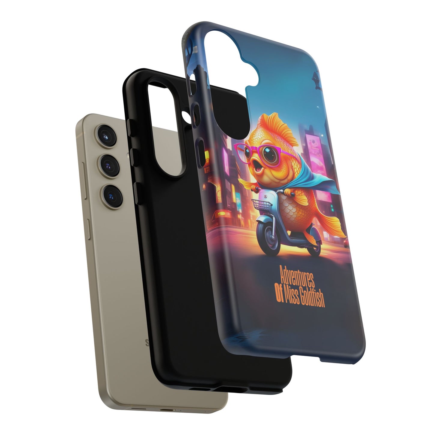 Adventures of Miss Goldfish Phone Case - Fun & Colorful Tough Cover for Fish Lovers