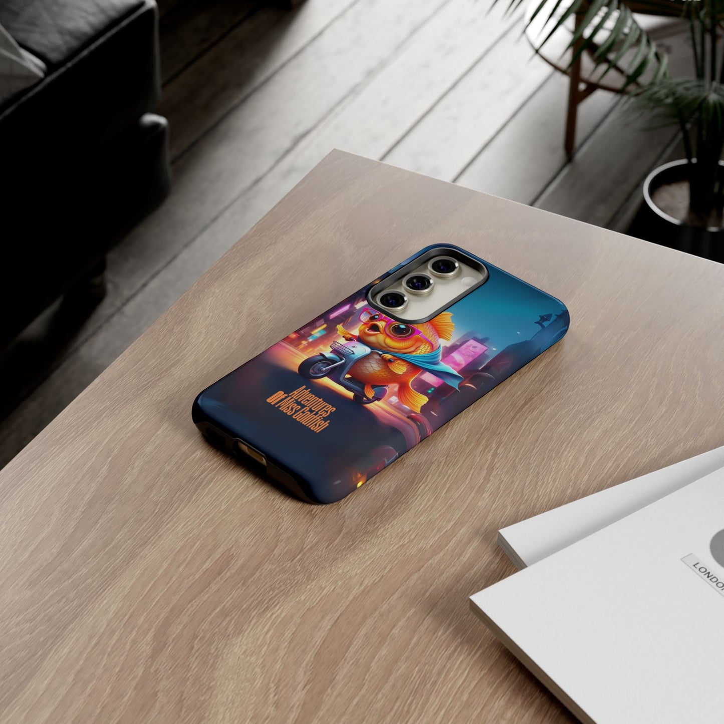 Adventures of Miss Goldfish Phone Case - Fun & Colorful Tough Cover for Fish Lovers