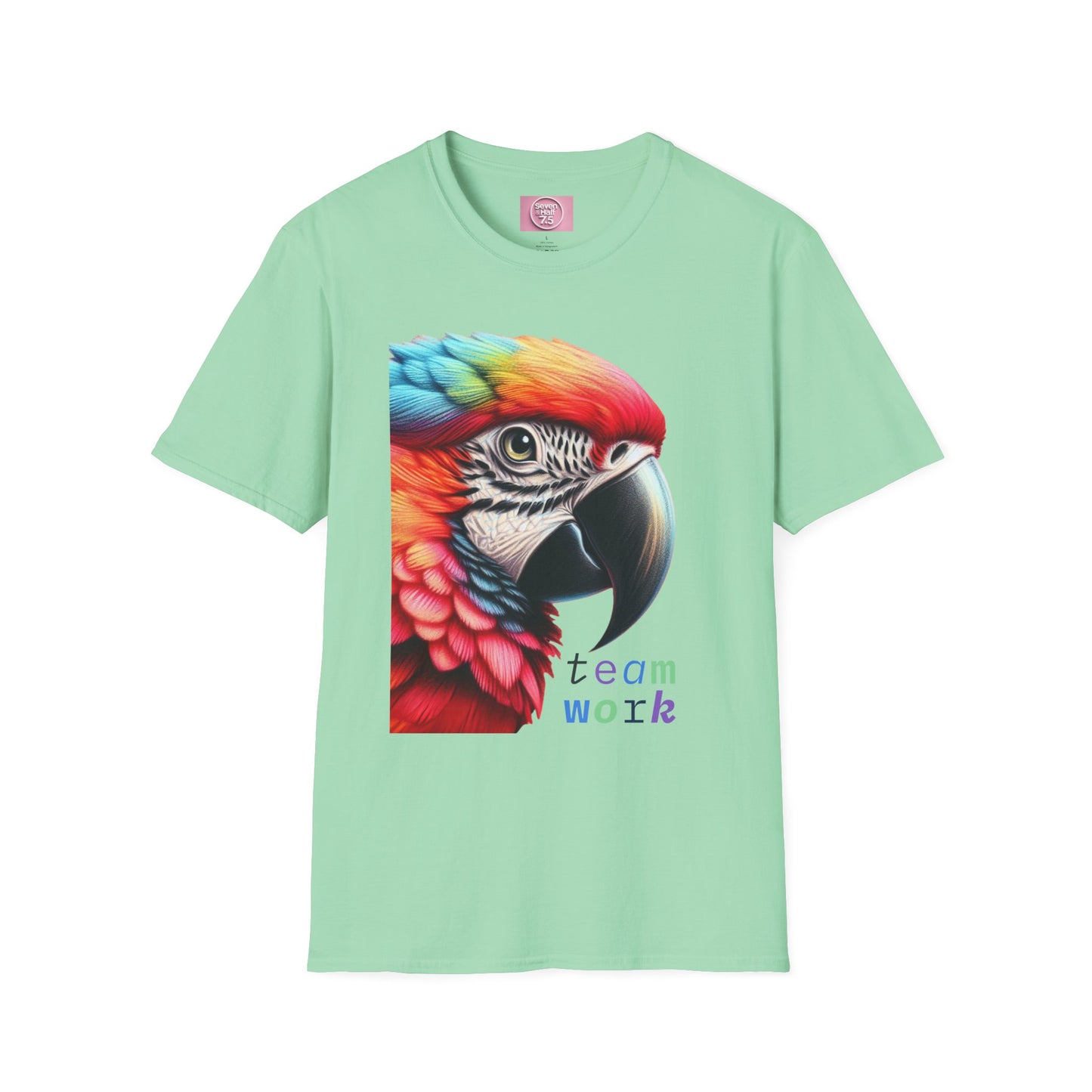 Vibrant Parrot Teamwork T-Shirt for Nature Lovers