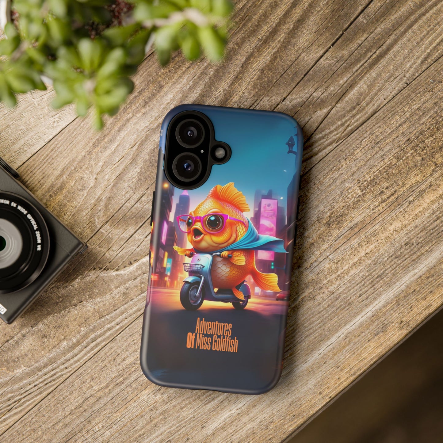 Adventures of Miss Goldfish Phone Case - Fun & Colorful Tough Cover for Fish Lovers