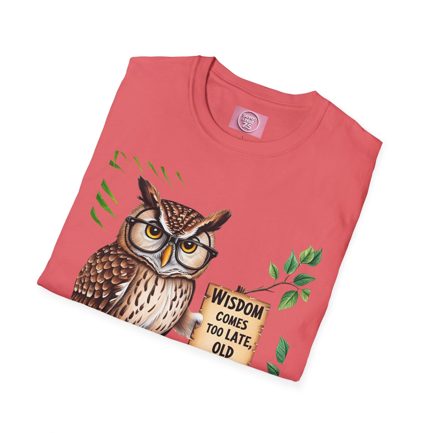 Wisdom Owl Unisex Softstyle T-Shirt - Inspirational Nature Tee