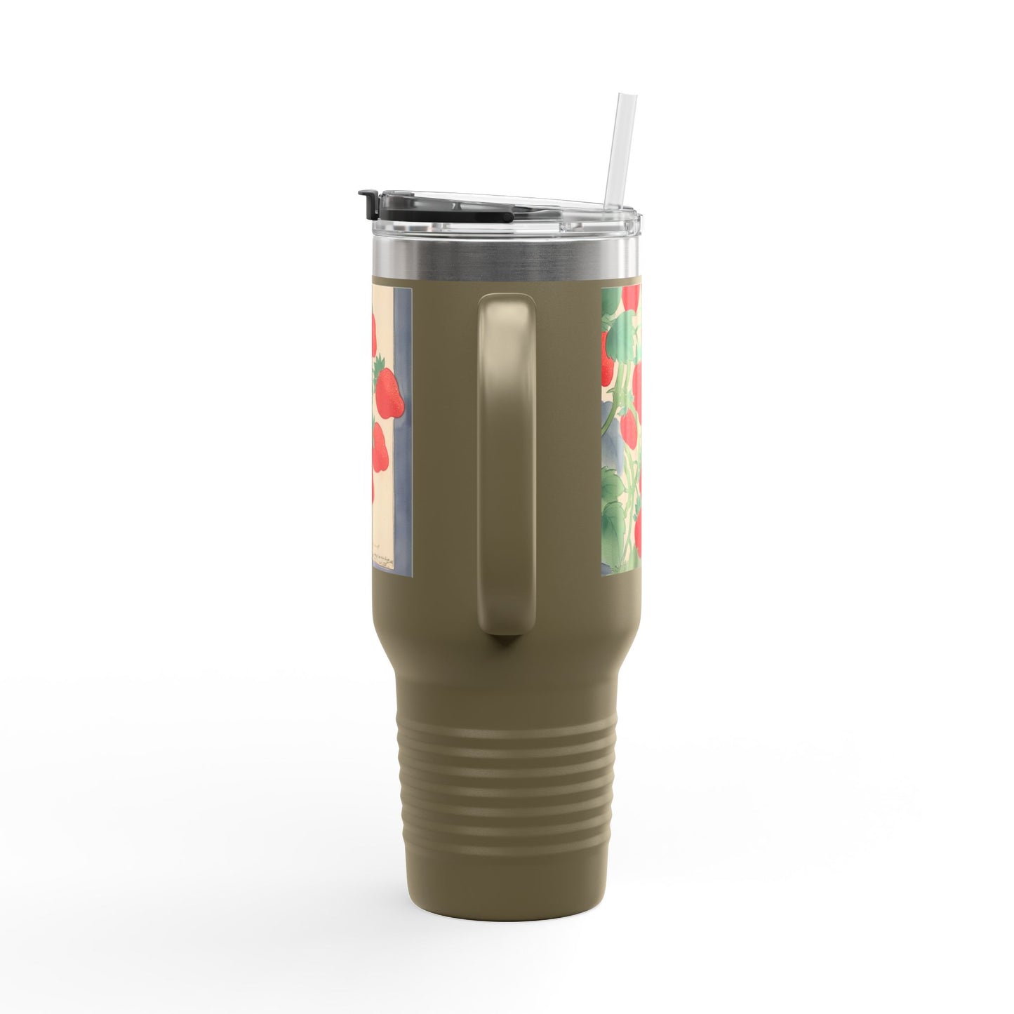 Strawberry Floral Insulated Travel Mug - 40oz