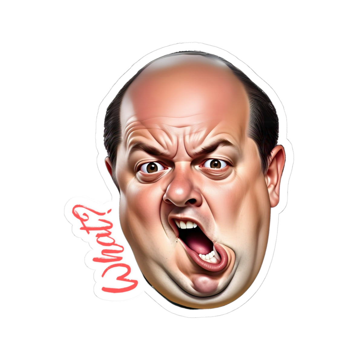 Funny Reaction Kiss-Cut Stickers - What? Facial Expression Decal for Laptops & Notebooks