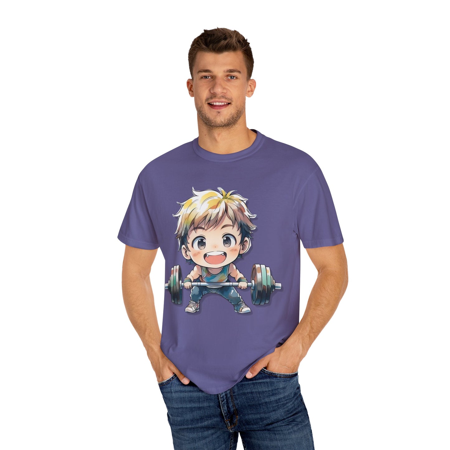 Cute Cartoon Weightlifter Unisex T-shirt - Perfect for Fitness Lovers