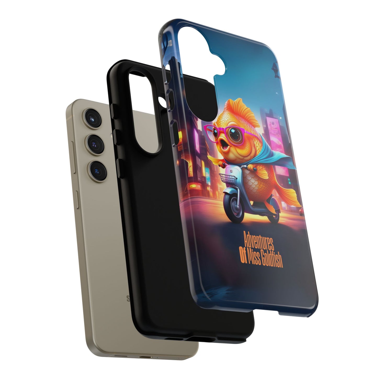 Adventures of Miss Goldfish Phone Case - Fun & Colorful Tough Cover for Fish Lovers