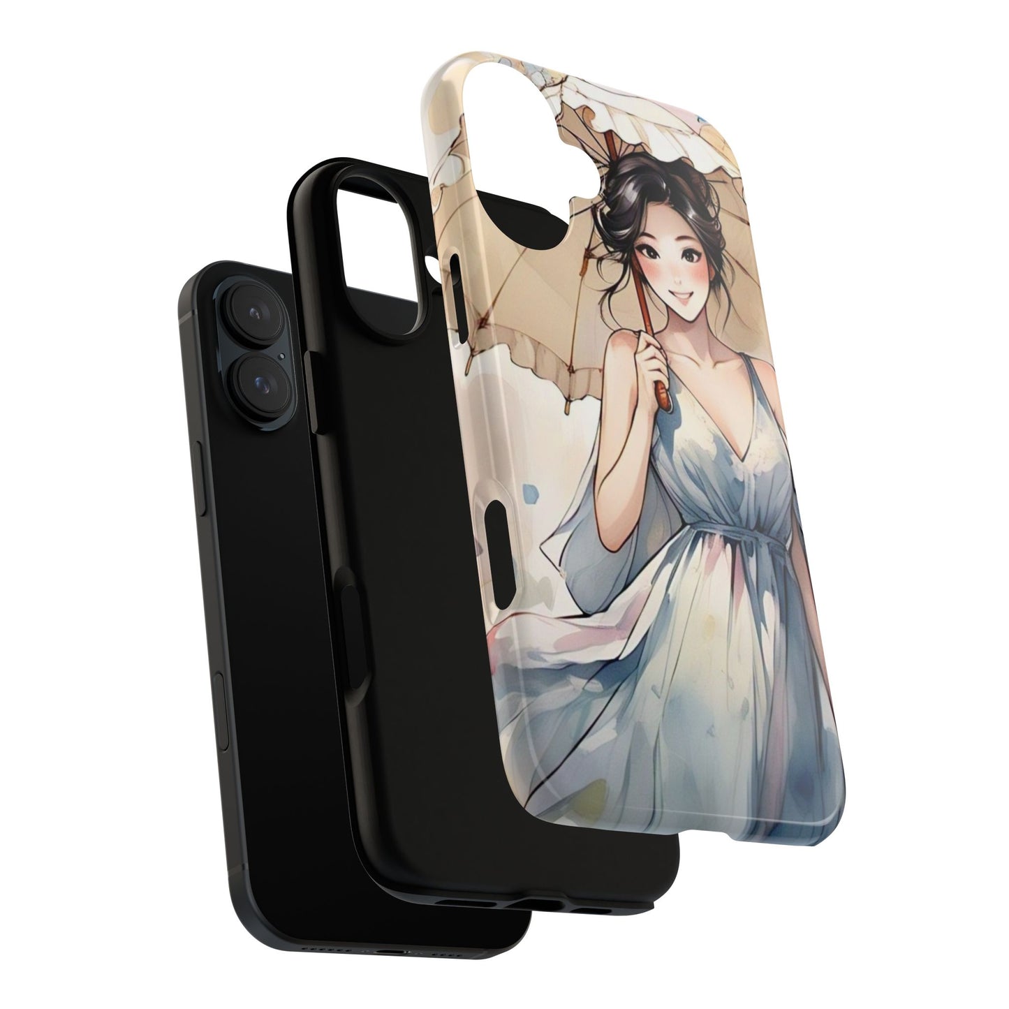 Elegant Floral Phone Case with Umbrella Design
