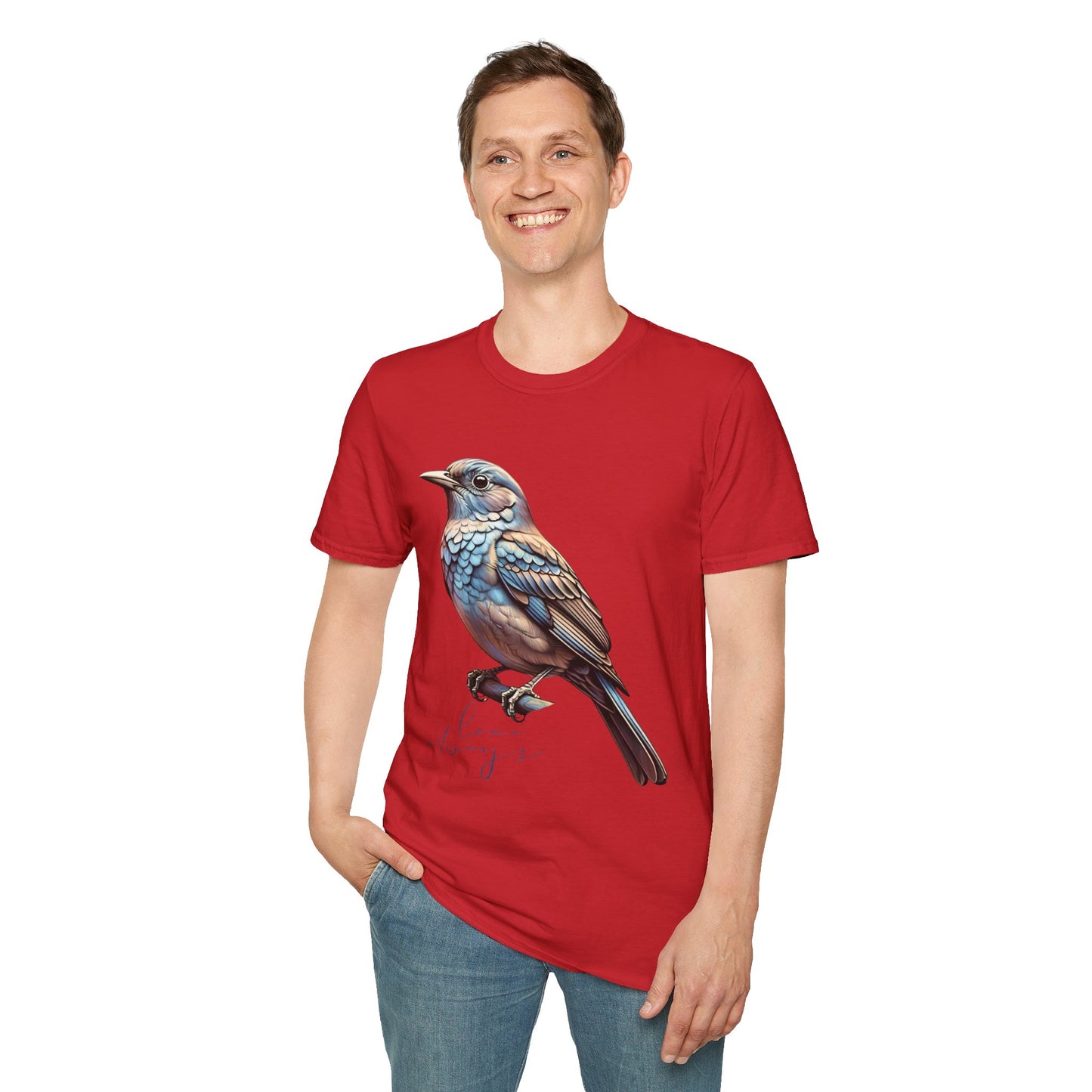 Nature-Inspired Bird Graphic T-Shirt for Soft Comfort