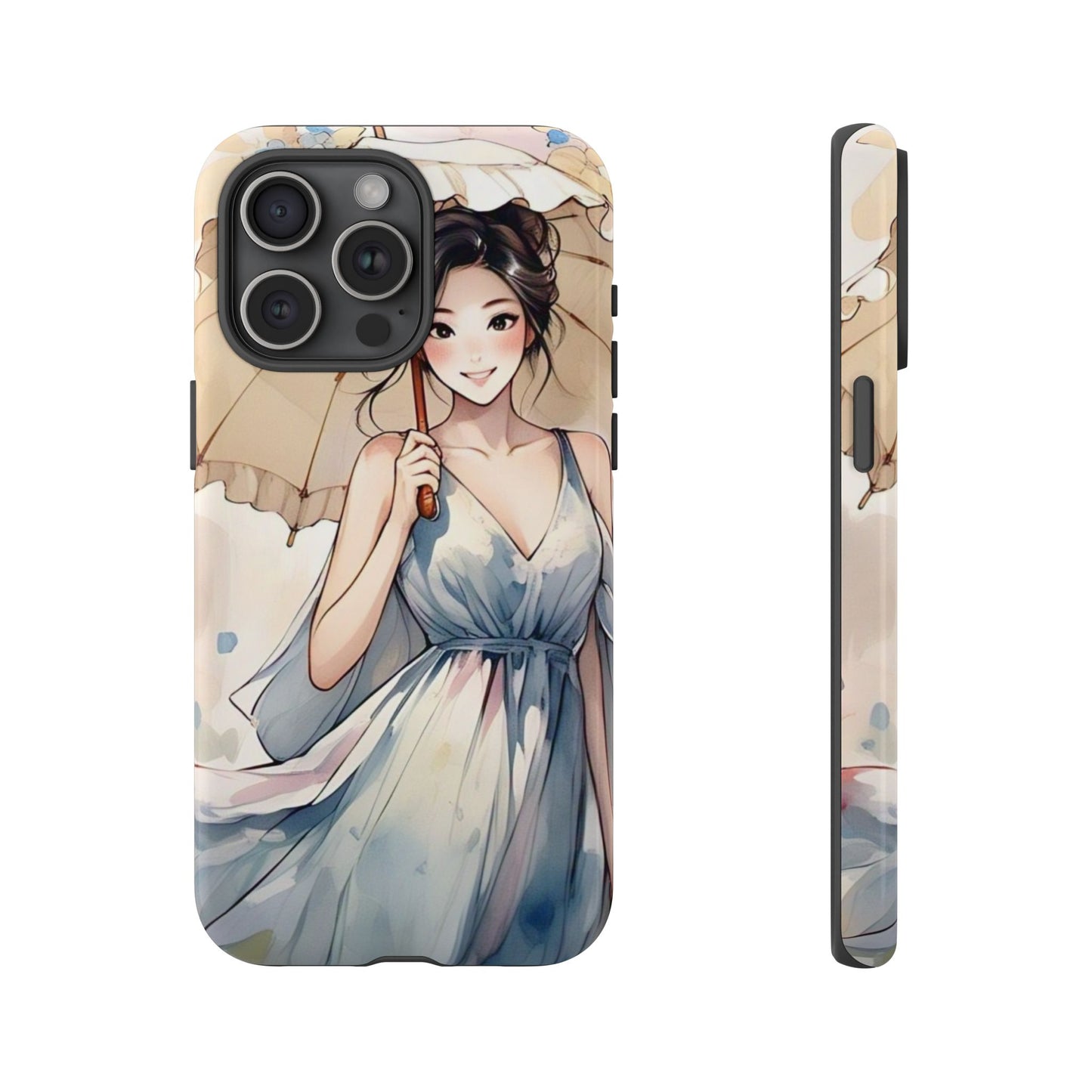 Elegant Floral Phone Case with Umbrella Design