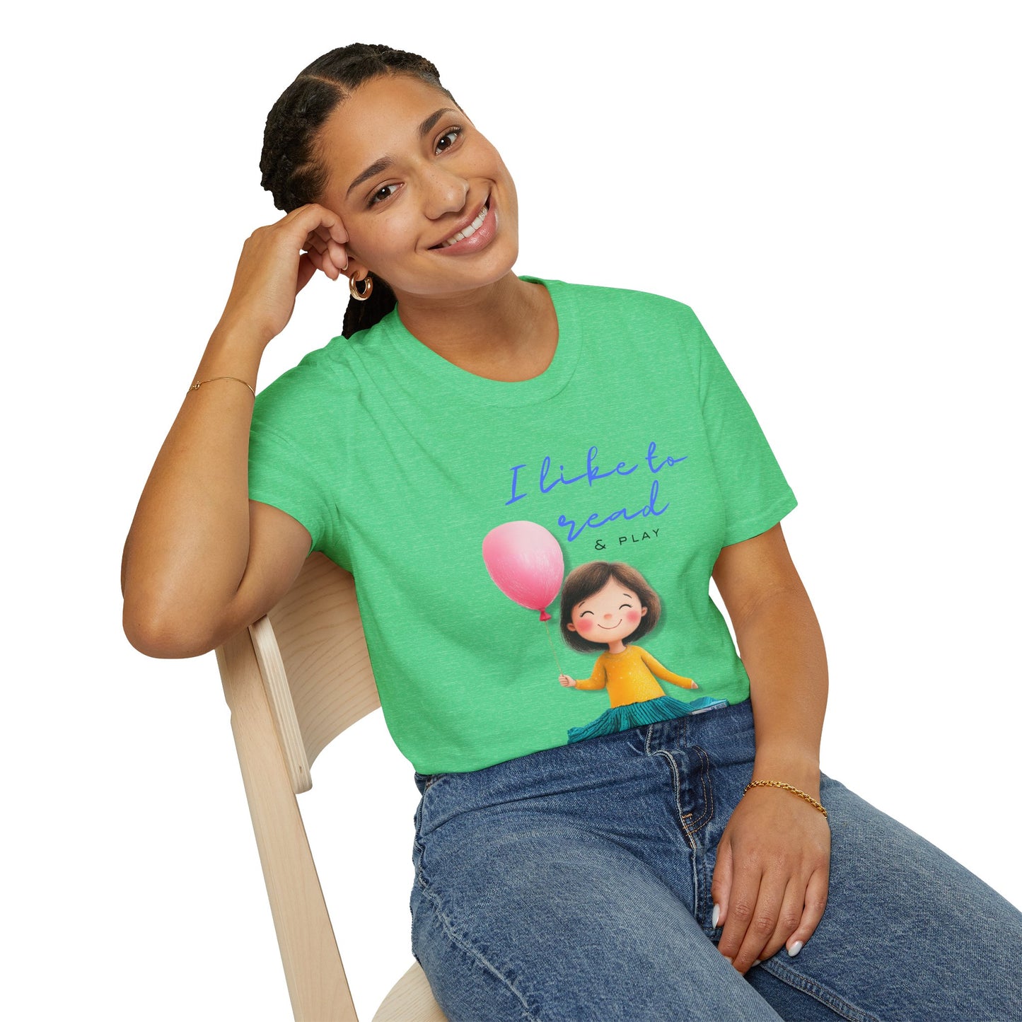 Women's Fun T-Shirt - "I Like to Read & Play"