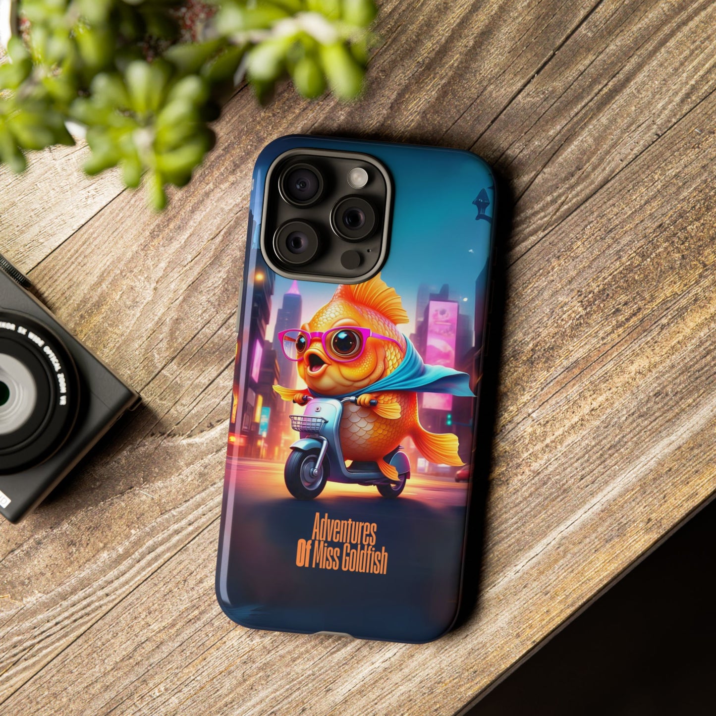 Adventures of Miss Goldfish Phone Case - Fun & Colorful Tough Cover for Fish Lovers