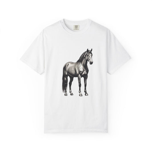 Equestrian Vibe Unisex Garment-Dyed T-Shirt - Horse Design