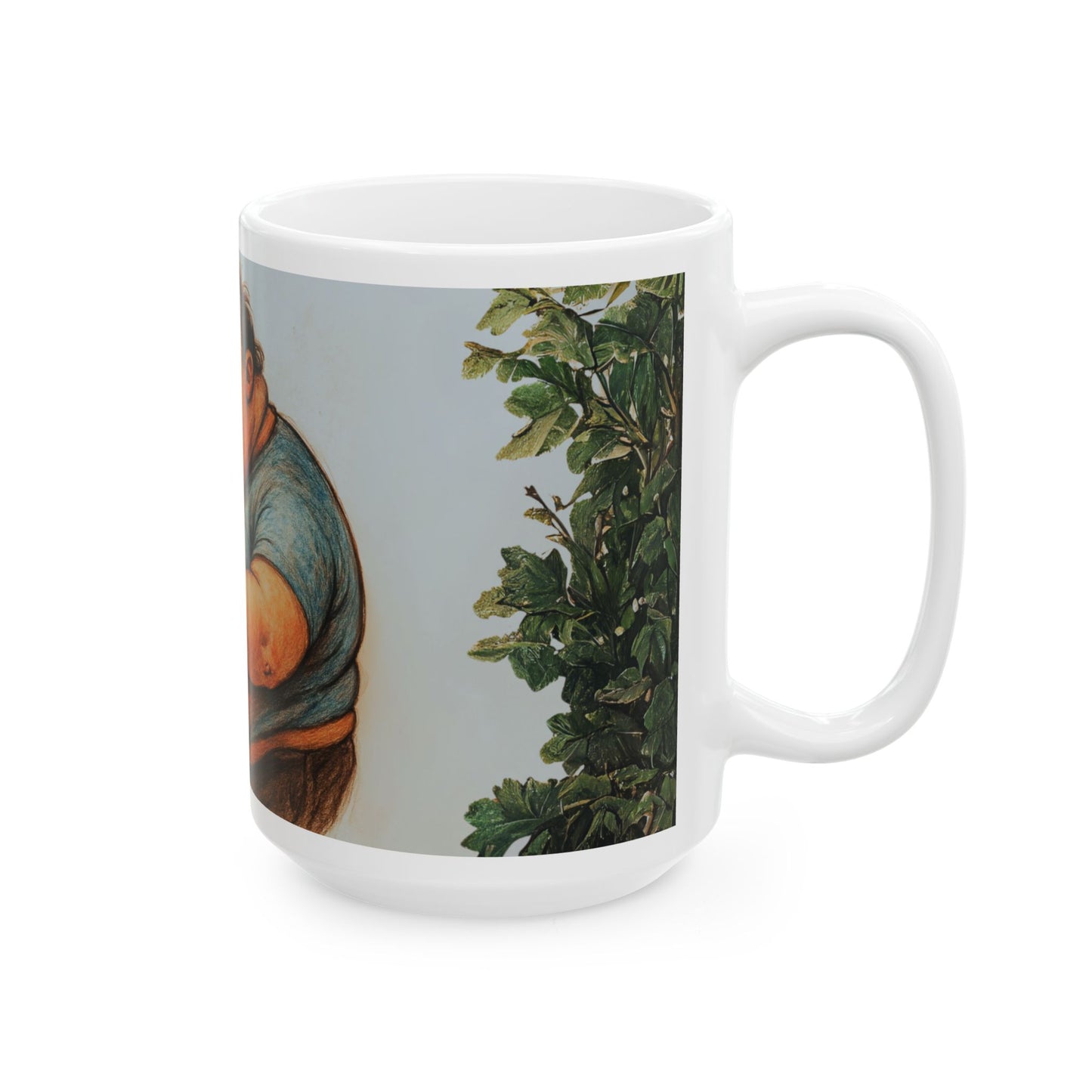 Funny Cartoon Ceramic Mug – Whimsical 11oz & 15oz Cups for Food Lovers