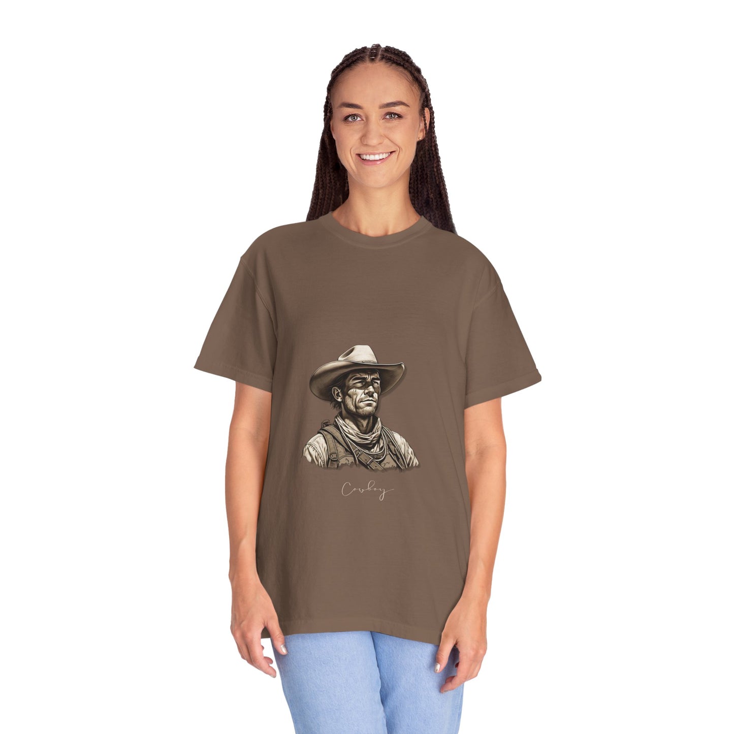 Rustic Cowboy Graphic T-Shirt for Western Aficionados