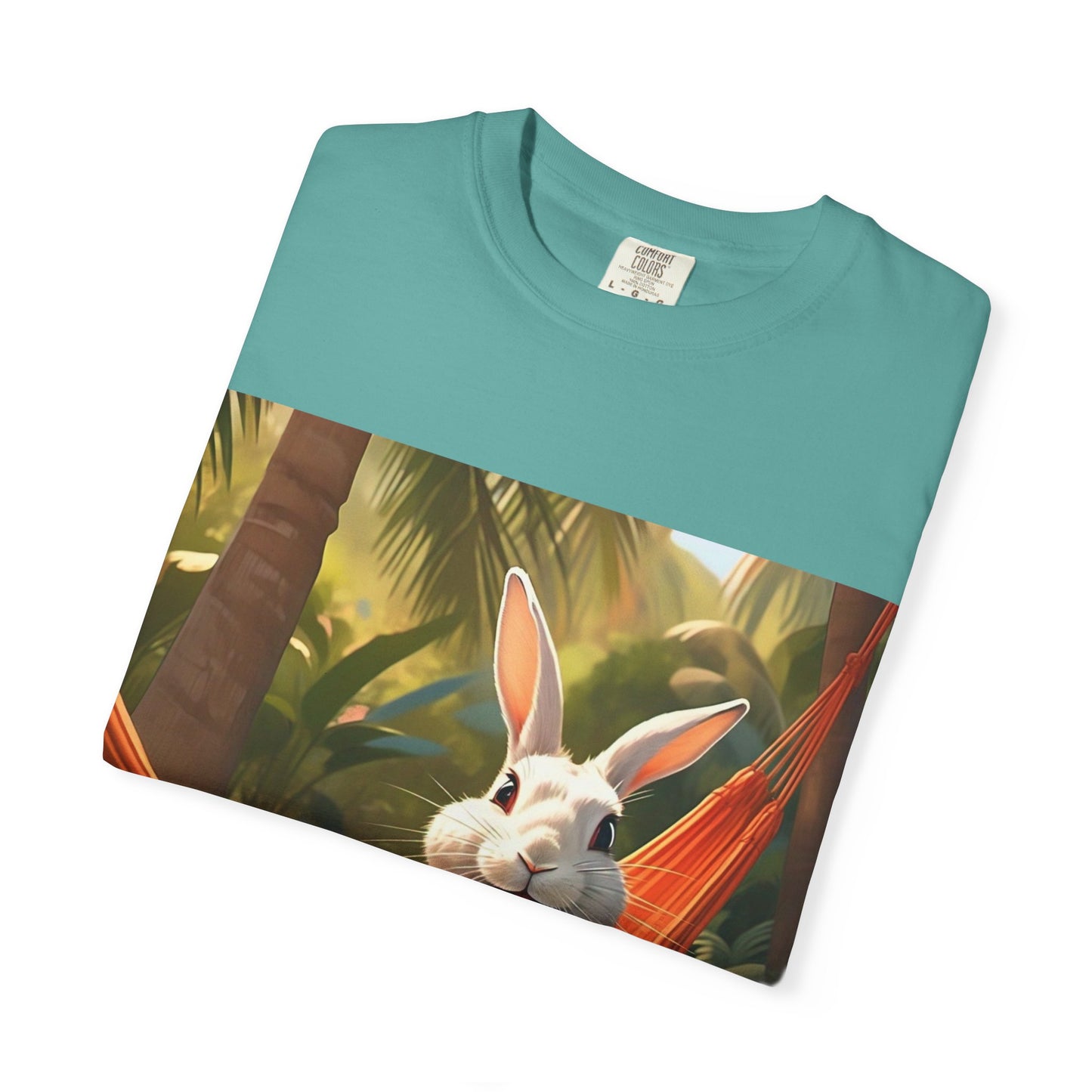 Relaxing Bunny T-Shirt - Unisex Garment-Dyed Tee for Nature Lovers