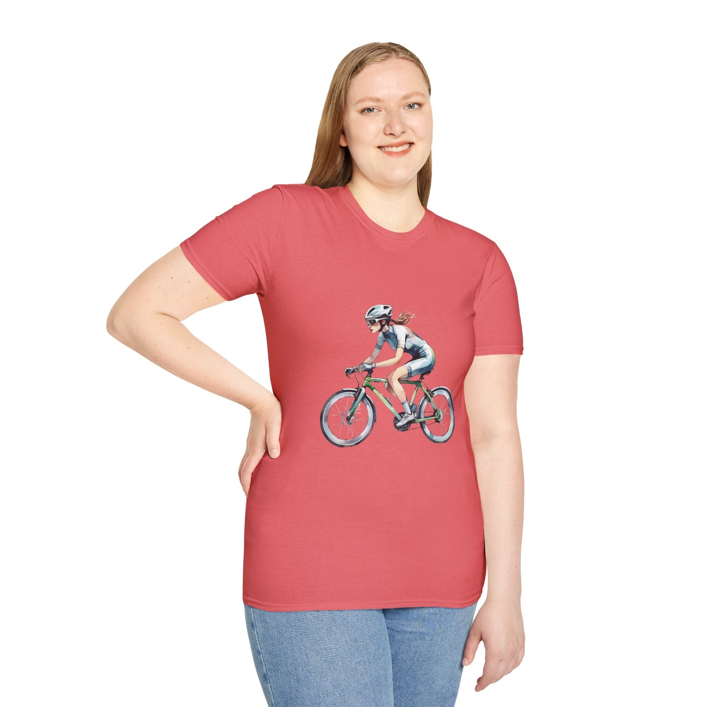 Cycling Enthusiast Softstyle T-Shirt – Sporty Graphic Tee for Bikers