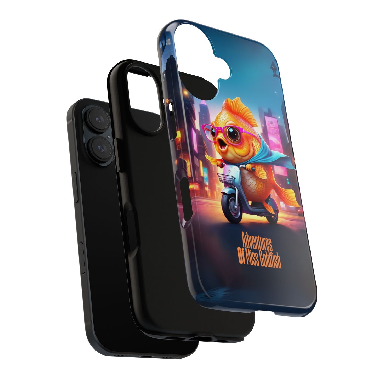 Adventures of Miss Goldfish Phone Case - Fun & Colorful Tough Cover for Fish Lovers