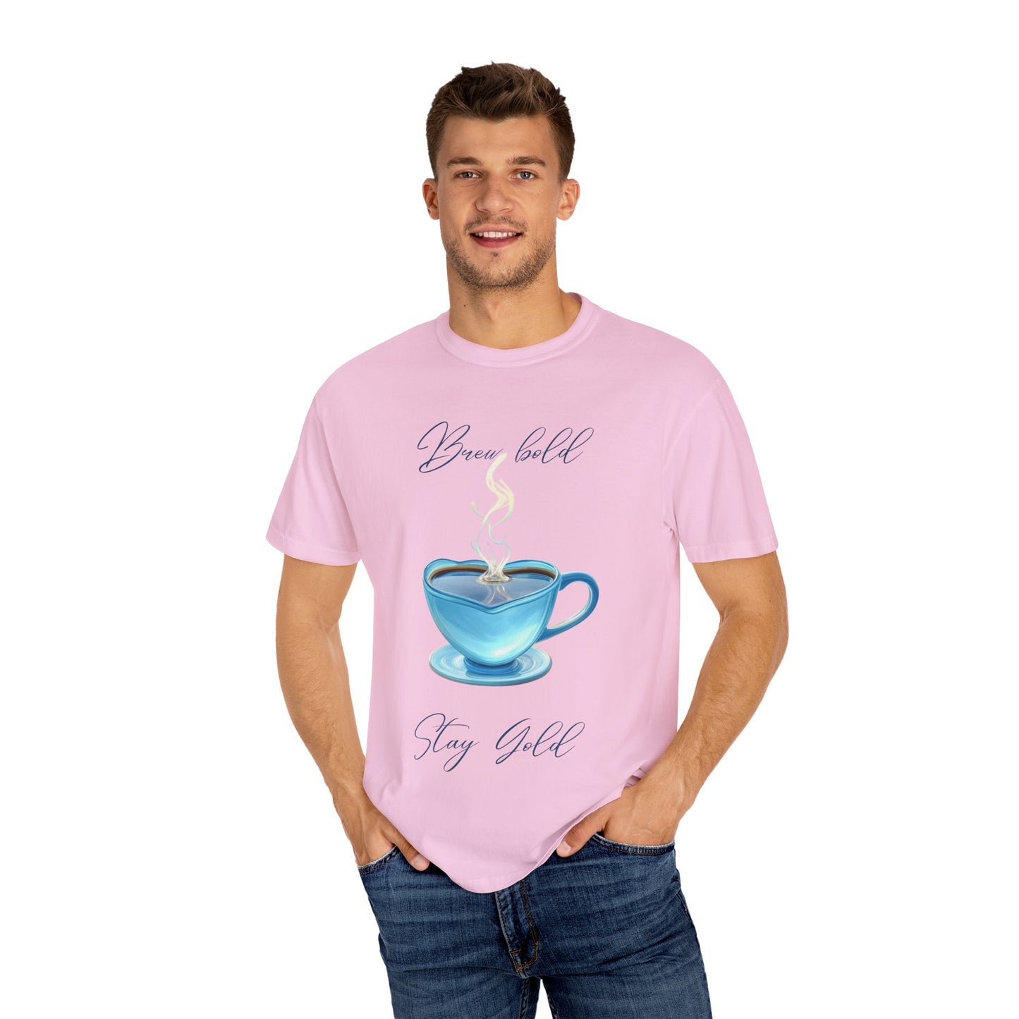 Brew Bold Unisex Garment-Dyed T-Shirt - Coffee Lover's Design