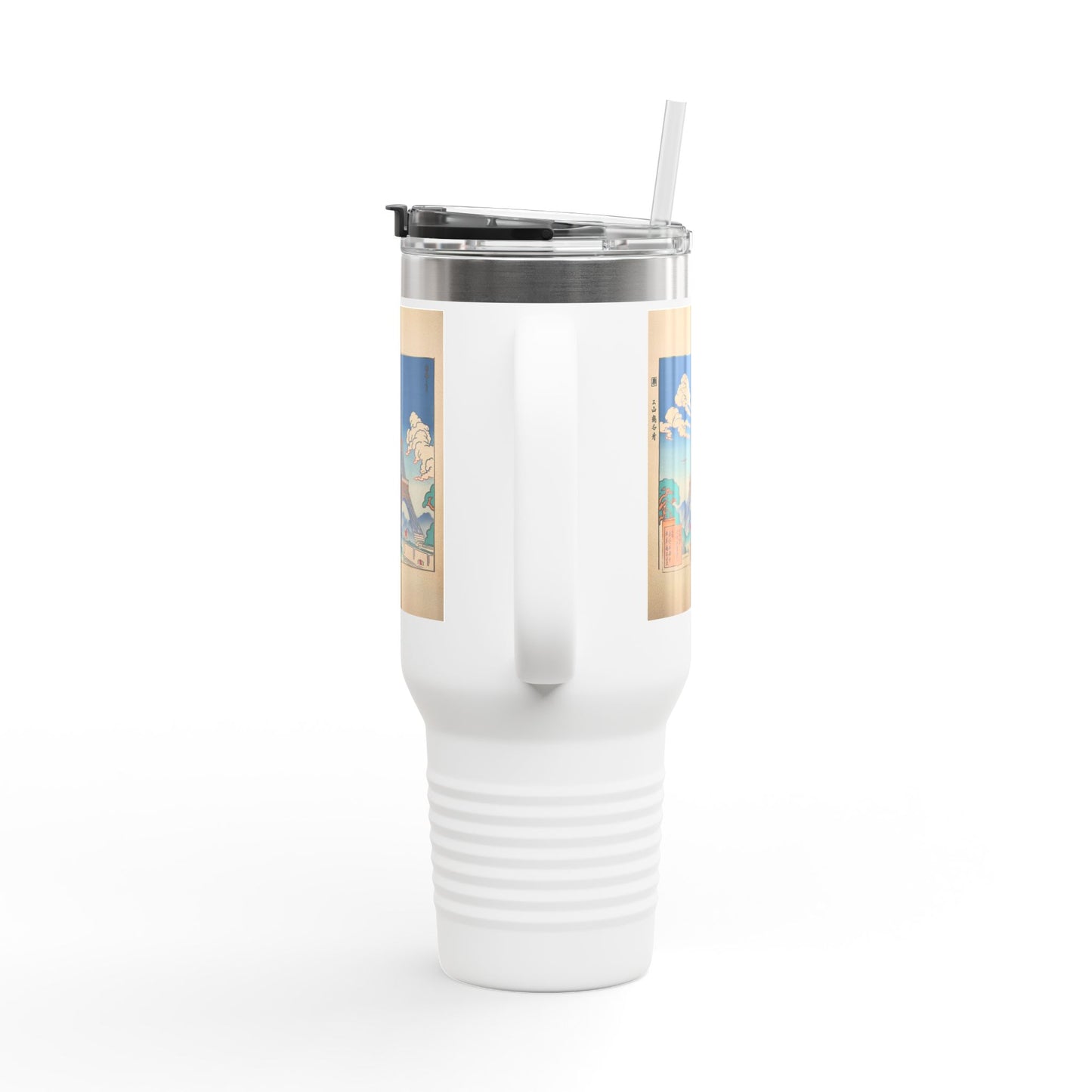 Vintage-Inspired Insulated Travel Mug - 40oz with Iconic Landmarks