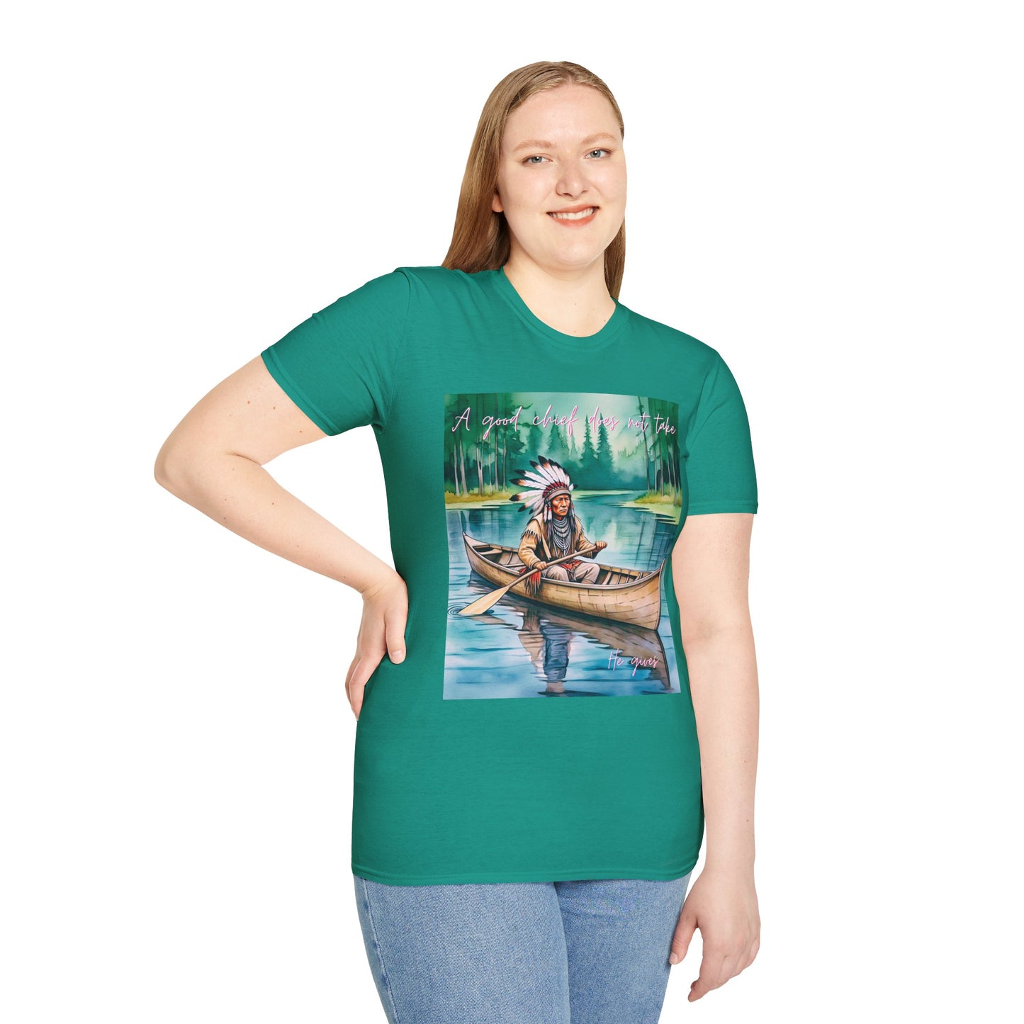Adventure-Inspired Unisex Softstyle T-Shirt - Canoe Design