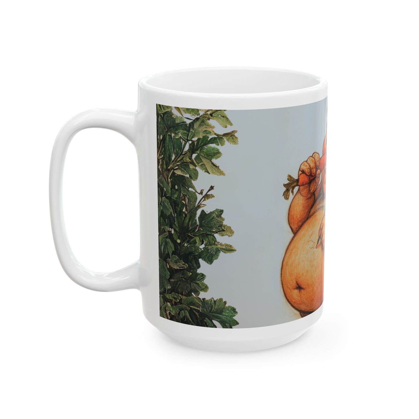 Funny Cartoon Ceramic Mug – Whimsical 11oz & 15oz Cups for Food Lovers