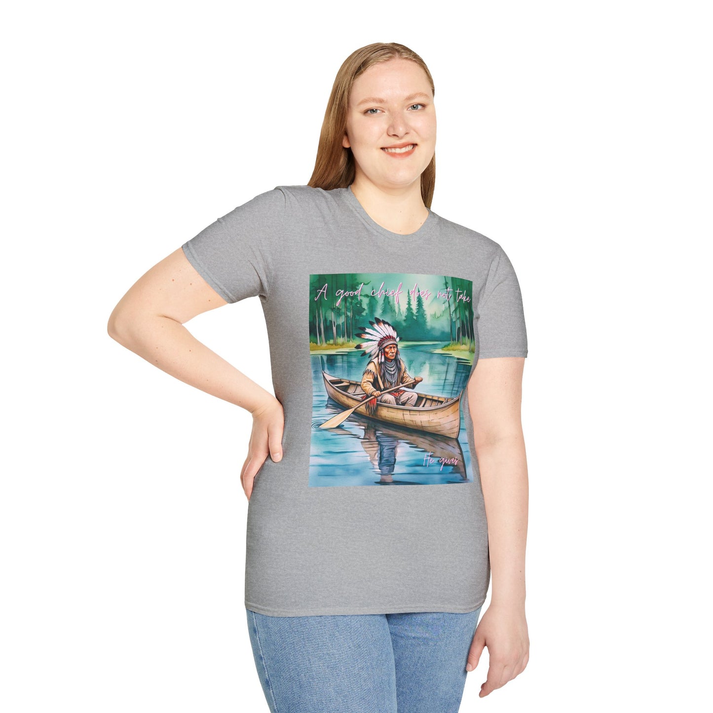 Adventure-Inspired Unisex Softstyle T-Shirt - Canoe Design