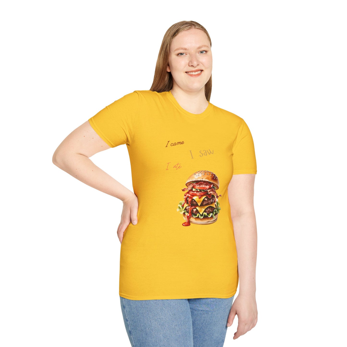 I Came, I Ate Burger Graphic Unisex Softstyle T-Shirt