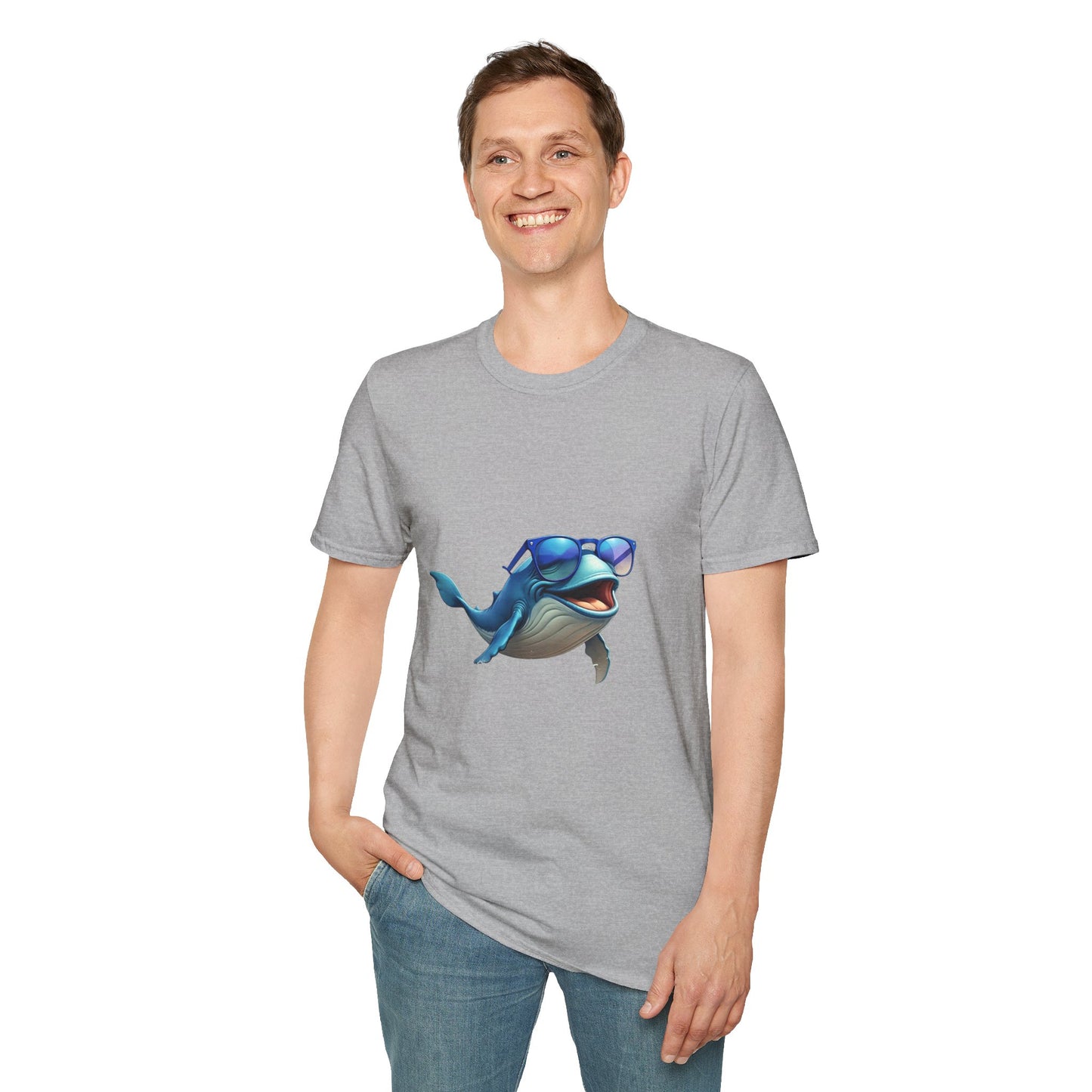 Cool Sunglasses Whale Unisex Softstyle T-Shirt