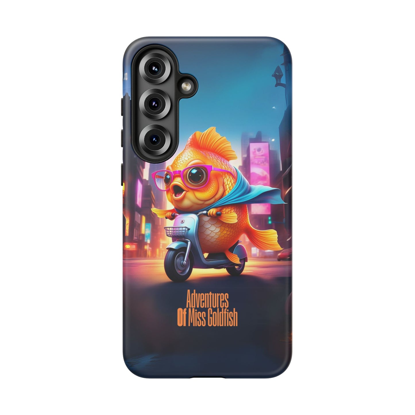 Adventures of Miss Goldfish Phone Case - Fun & Colorful Tough Cover for Fish Lovers