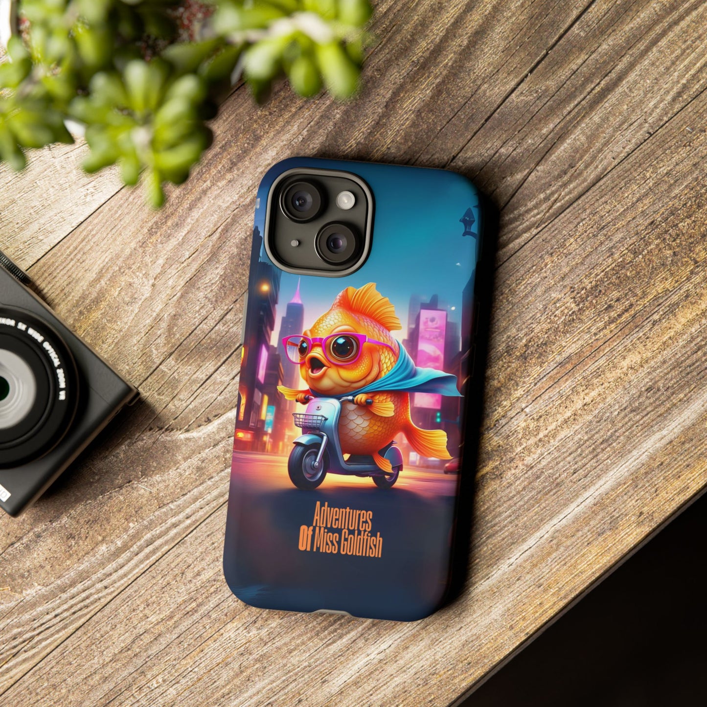Adventures of Miss Goldfish Phone Case - Fun & Colorful Tough Cover for Fish Lovers