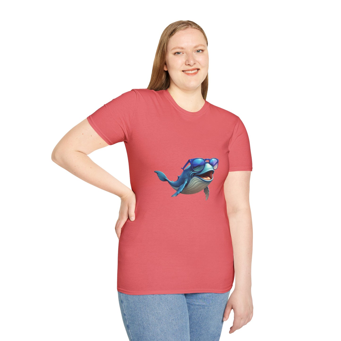 Cool Sunglasses Whale Unisex Softstyle T-Shirt