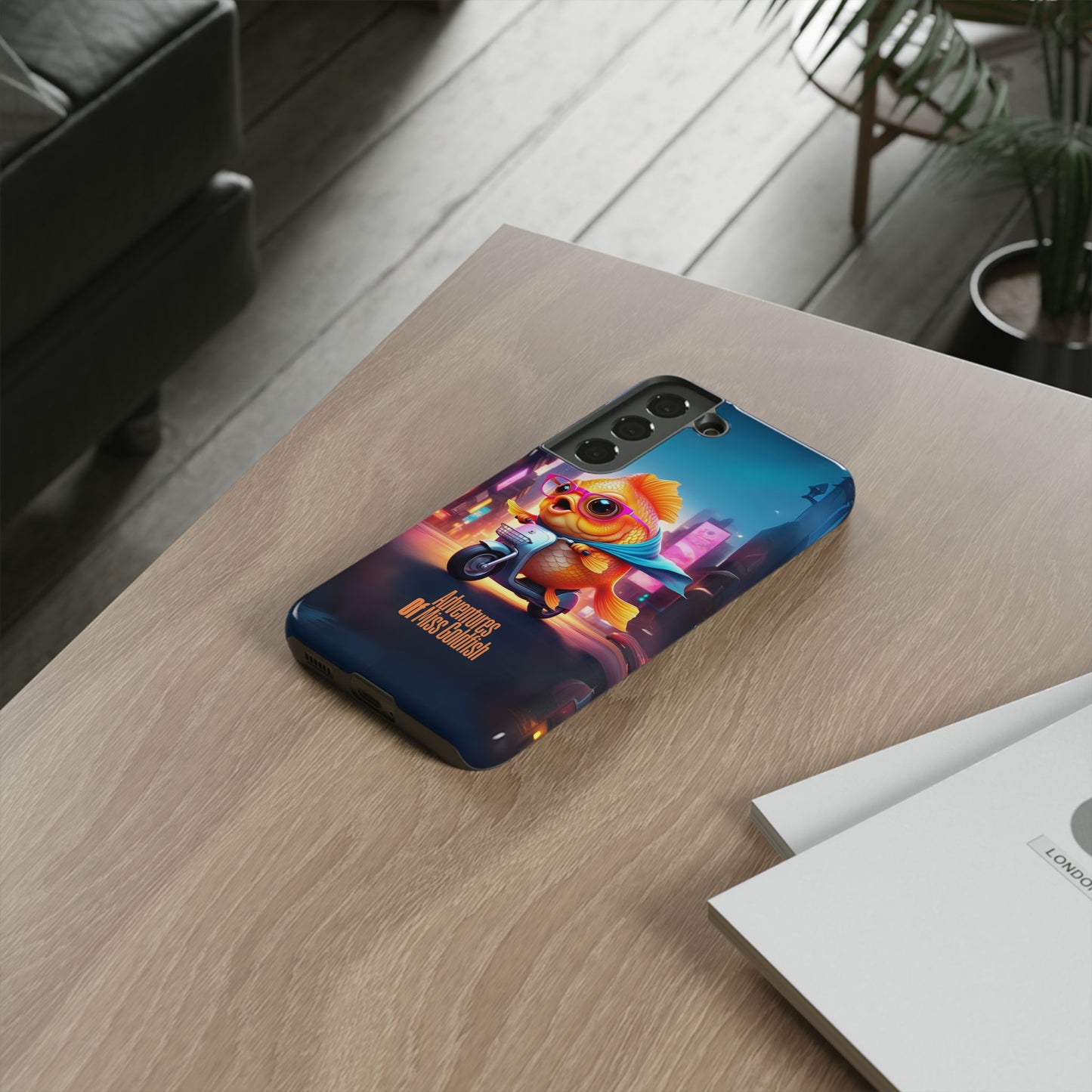 Adventures of Miss Goldfish Phone Case - Fun & Colorful Tough Cover for Fish Lovers