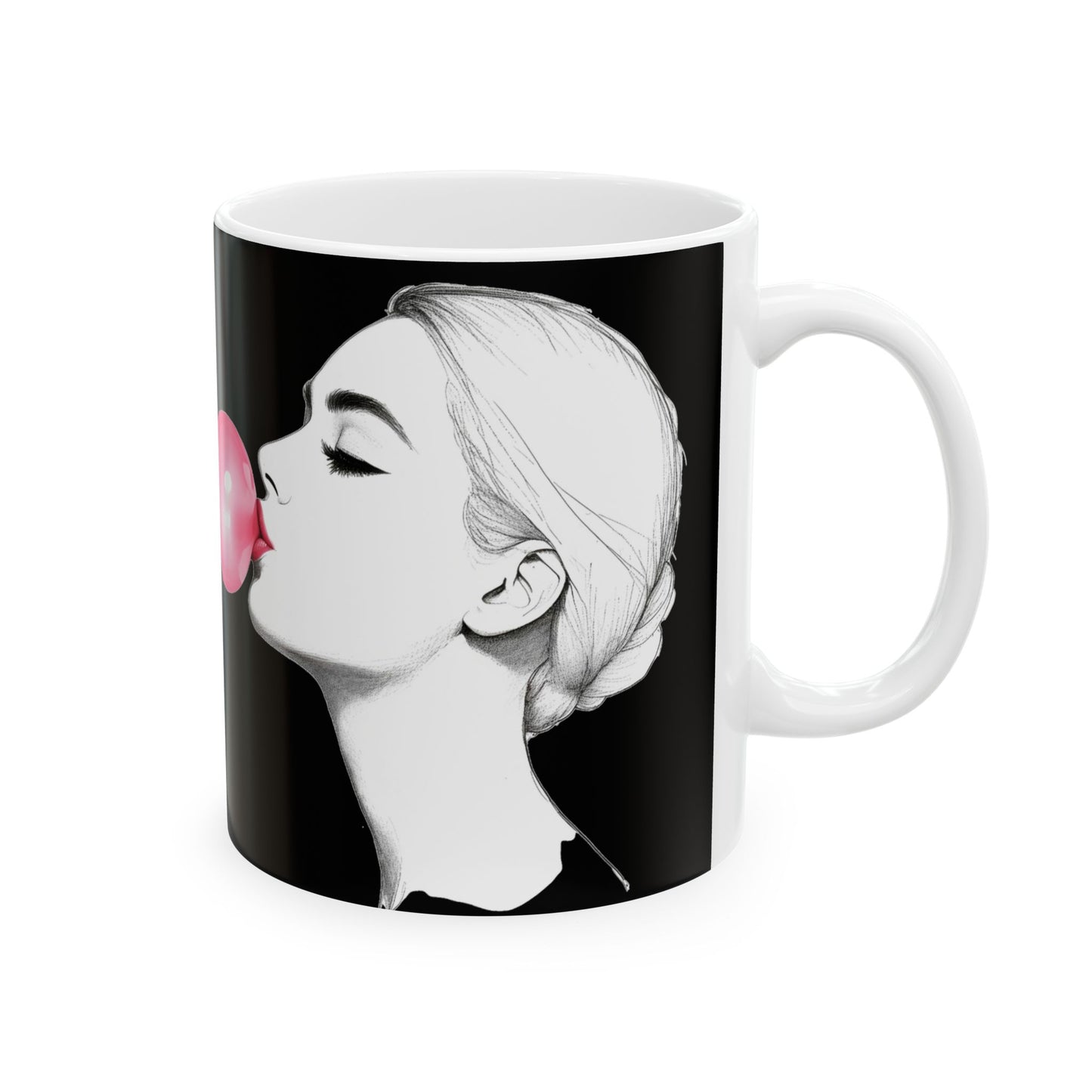 Artistic Bubble Gum Ceramic Mug - Unique Coffee Cup for Trendsetters