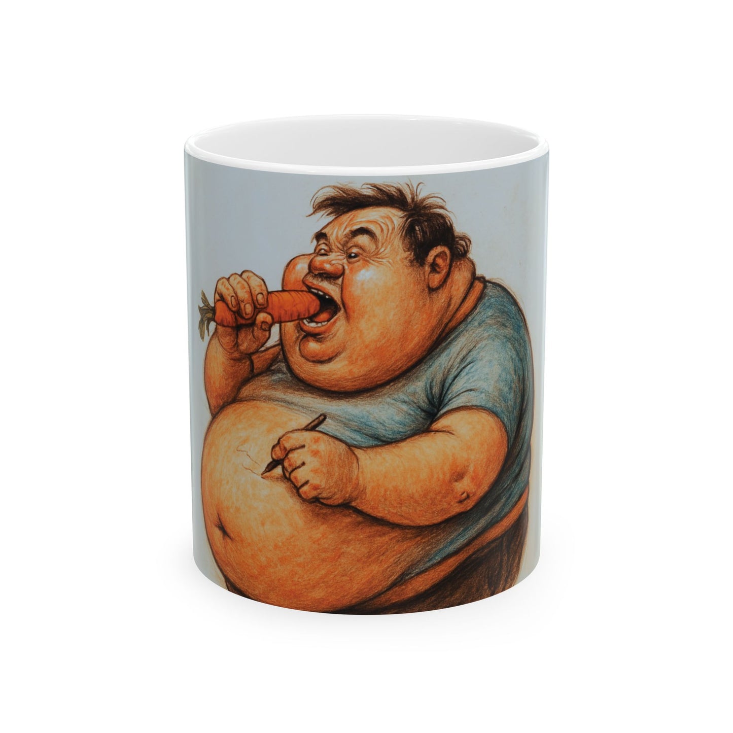 Funny Cartoon Ceramic Mug – Whimsical 11oz & 15oz Cups for Food Lovers